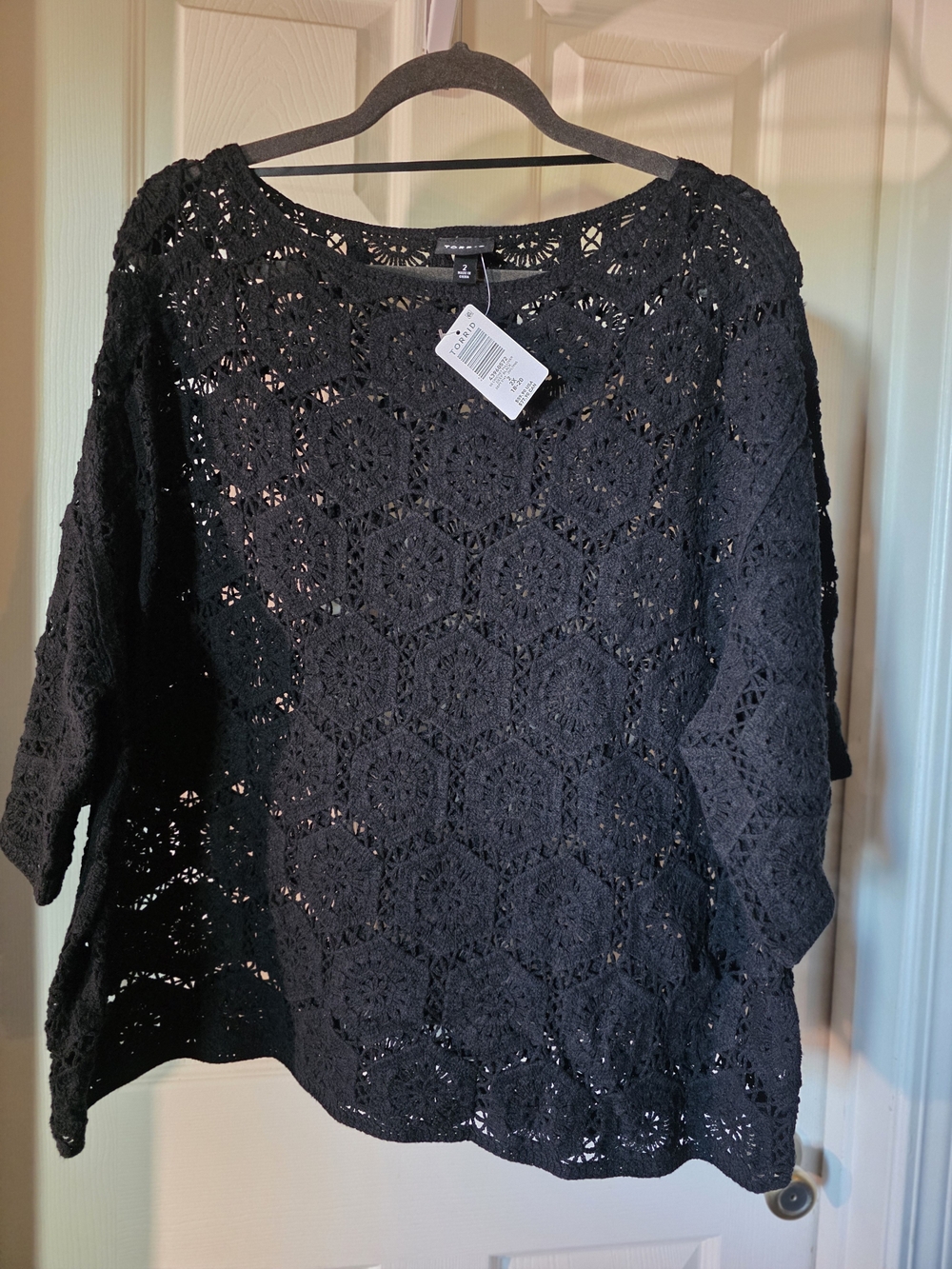 torrid Black Crochet Lace Tunic Top